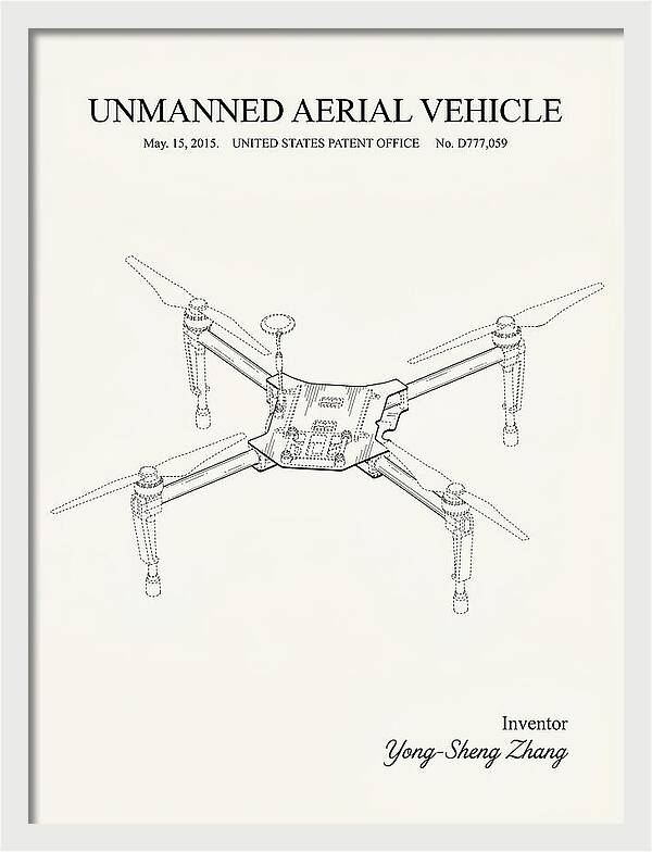 Unmanned Aerial Vehicle Dji Inspire Minimalist Patent Usd777059s1