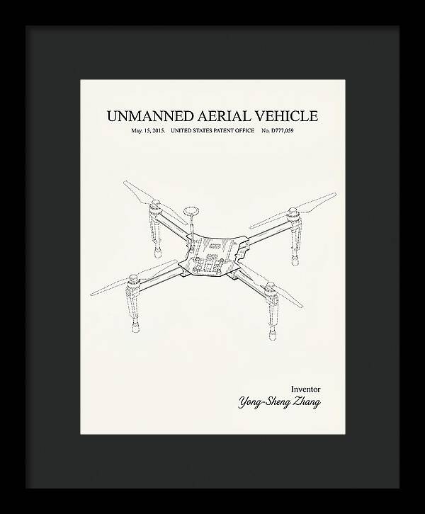 Unmanned Aerial Vehicle Dji Inspire Minimalist Patent Usd777059s1