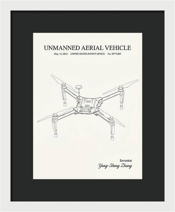 Unmanned Aerial Vehicle Dji Inspire Minimalist Patent Usd777059s1