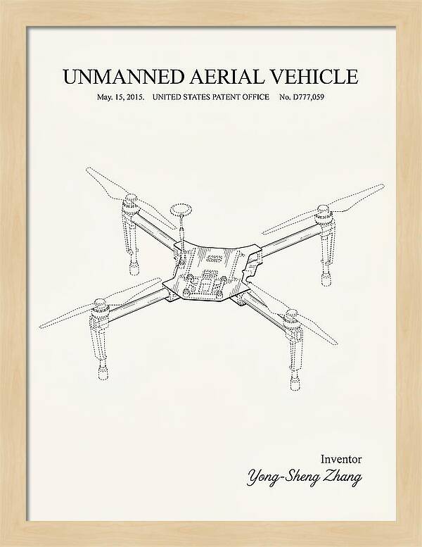 Unmanned Aerial Vehicle Dji Inspire Minimalist Patent Usd777059s1
