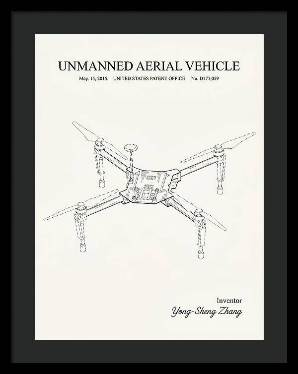 Unmanned Aerial Vehicle Dji Inspire Minimalist Patent Usd777059s1
