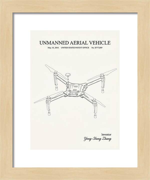 Unmanned Aerial Vehicle Dji Inspire Minimalist Patent Usd777059s1