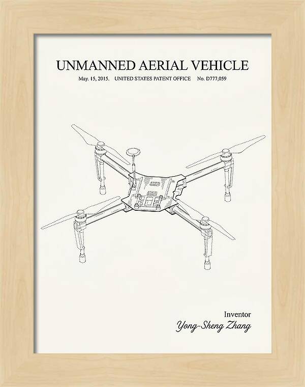 Unmanned Aerial Vehicle Dji Inspire Minimalist Patent Usd777059s1