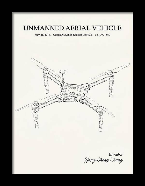 Unmanned Aerial Vehicle Dji Inspire Minimalist Patent Usd777059s1