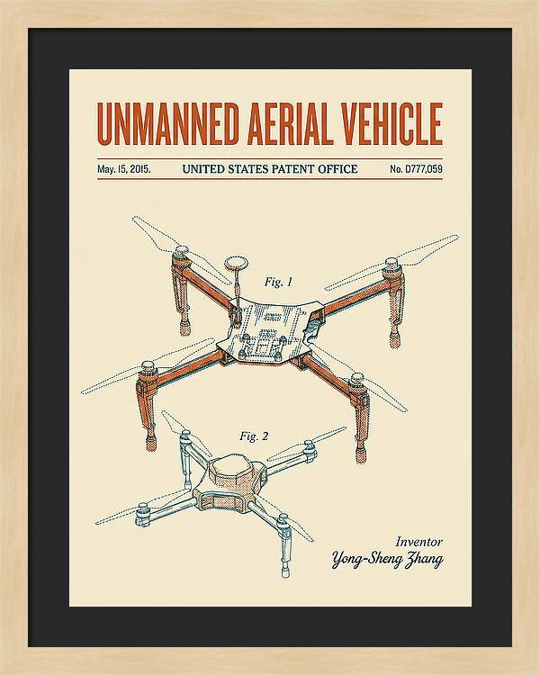 Unmanned Aerial Vehicle Dji Inspire Retro Patent Usd777059s1