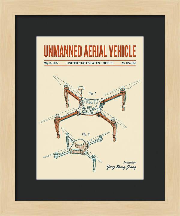 Unmanned Aerial Vehicle Dji Inspire Retro Patent Usd777059s1