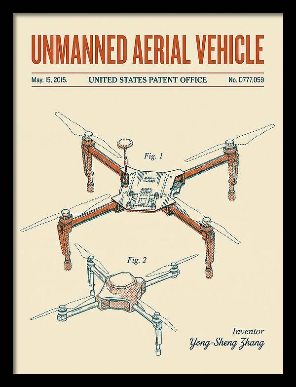 Unmanned Aerial Vehicle Dji Inspire Retro Patent Usd777059s1