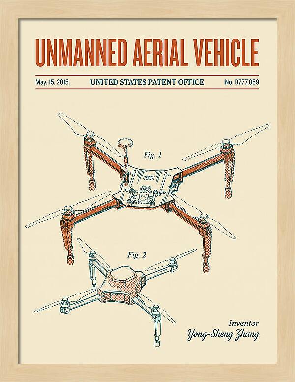 Unmanned Aerial Vehicle Dji Inspire Retro Patent Usd777059s1