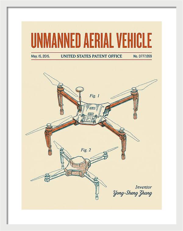 Unmanned Aerial Vehicle Dji Inspire Retro Patent Usd777059s1