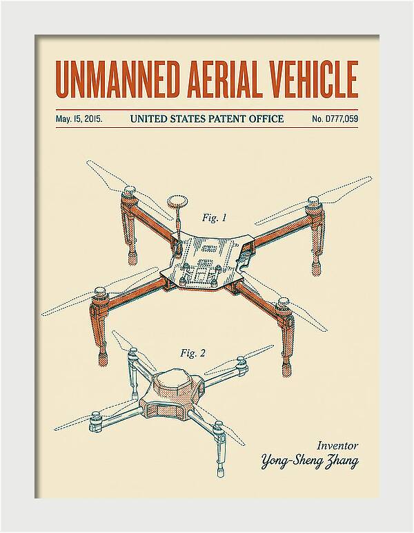 Unmanned Aerial Vehicle Dji Inspire Retro Patent Usd777059s1