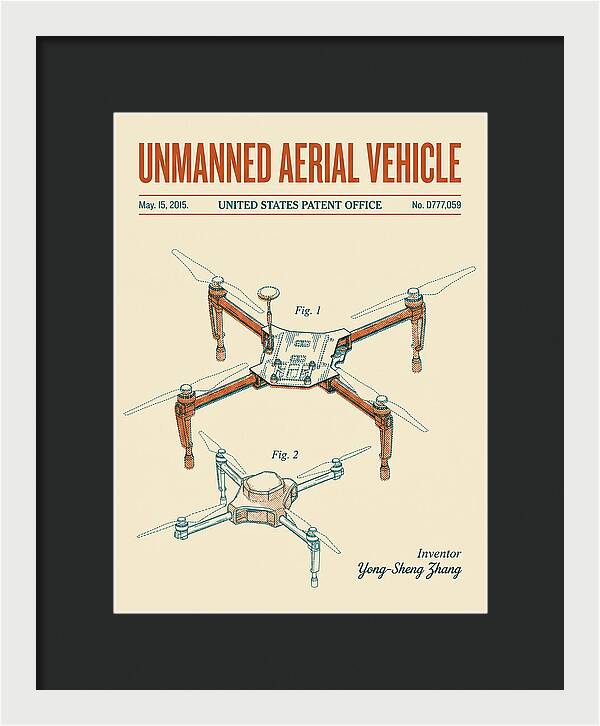 Unmanned Aerial Vehicle Dji Inspire Retro Patent Usd777059s1