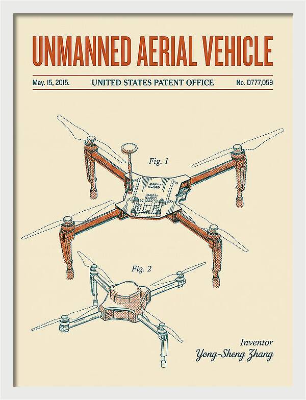 Unmanned Aerial Vehicle Dji Inspire Retro Patent Usd777059s1