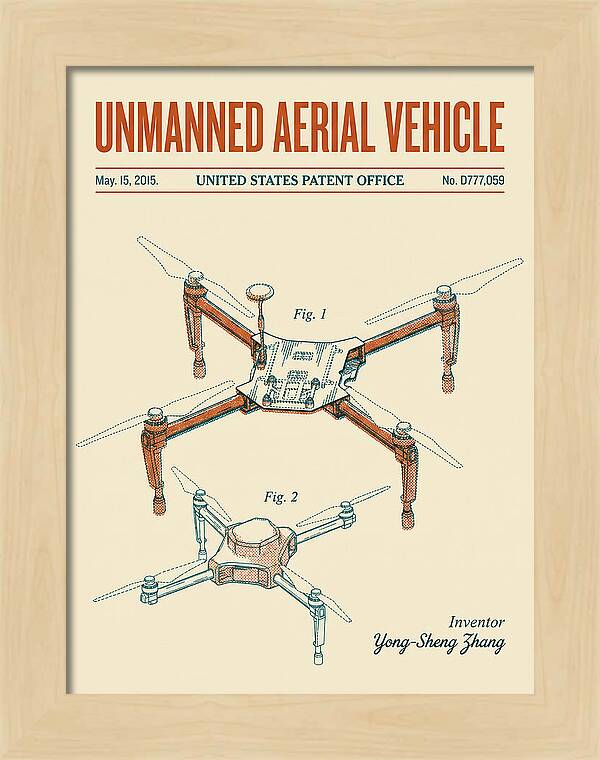 Unmanned Aerial Vehicle Dji Inspire Retro Patent Usd777059s1