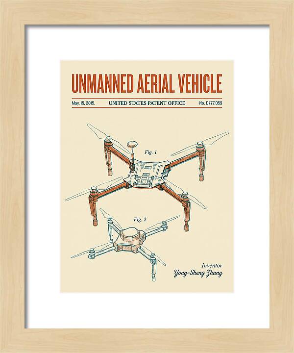 Unmanned Aerial Vehicle Dji Inspire Retro Patent Usd777059s1