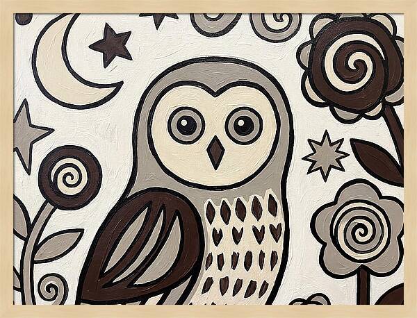 Ural Owl Folk Art