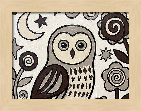 Ural Owl Folk Art