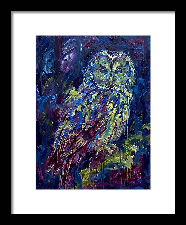 Ural Owl In Expressionist Style