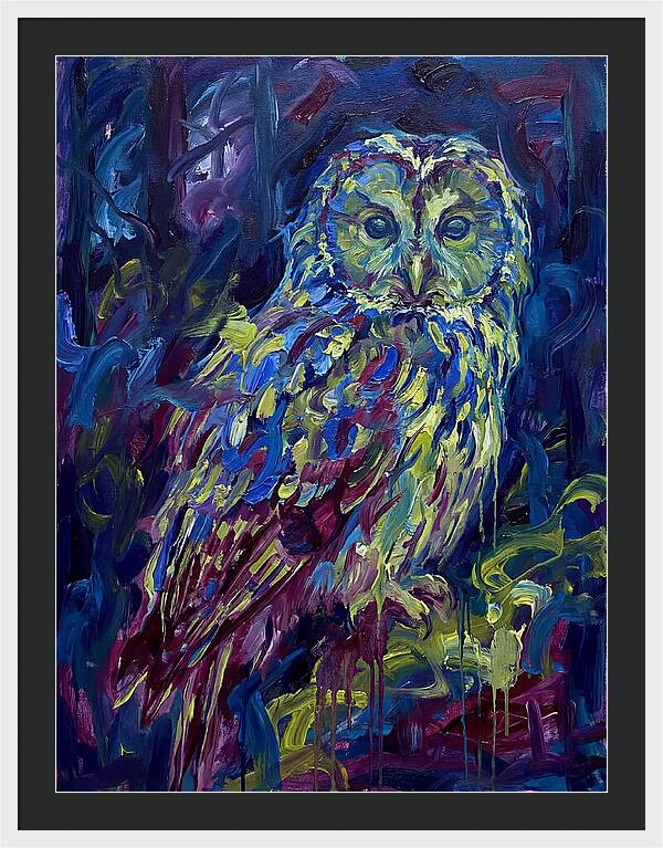 Ural Owl In Expressionist Style