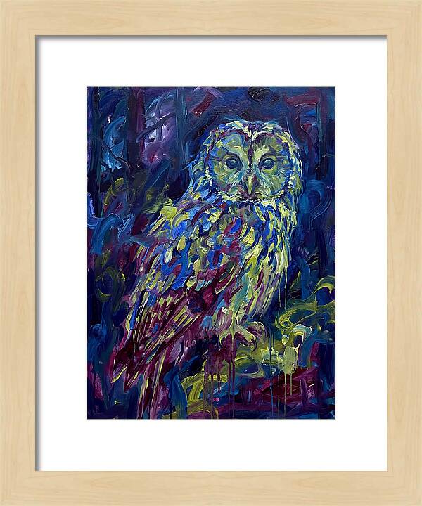 Ural Owl In Expressionist Style