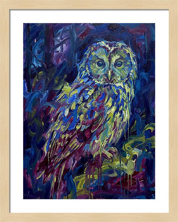 Ural Owl In Expressionist Style