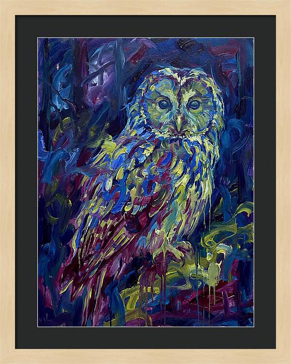 Ural Owl In Expressionist Style