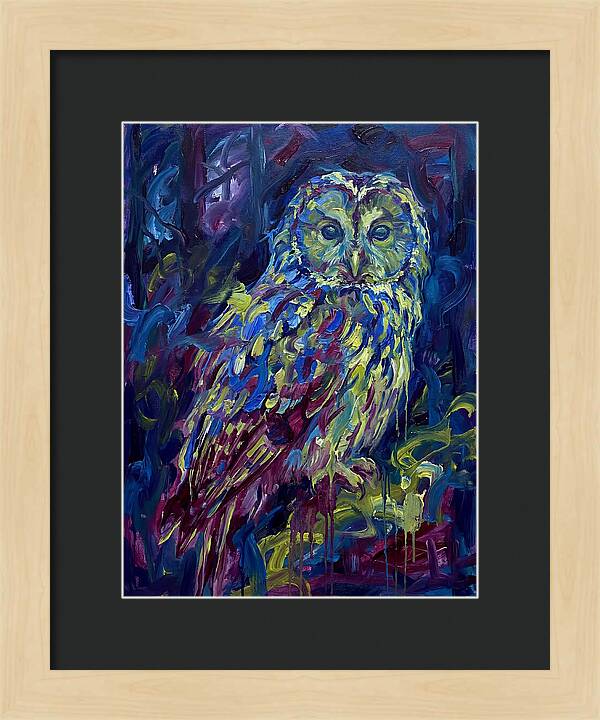 Ural Owl In Expressionist Style