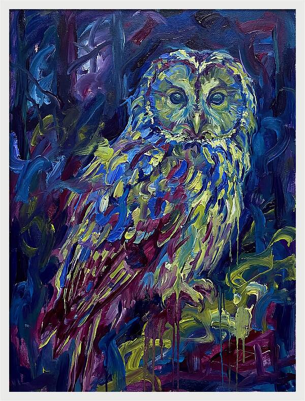 Ural Owl In Expressionist Style