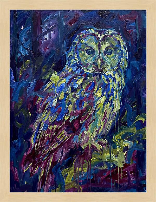 Ural Owl In Expressionist Style