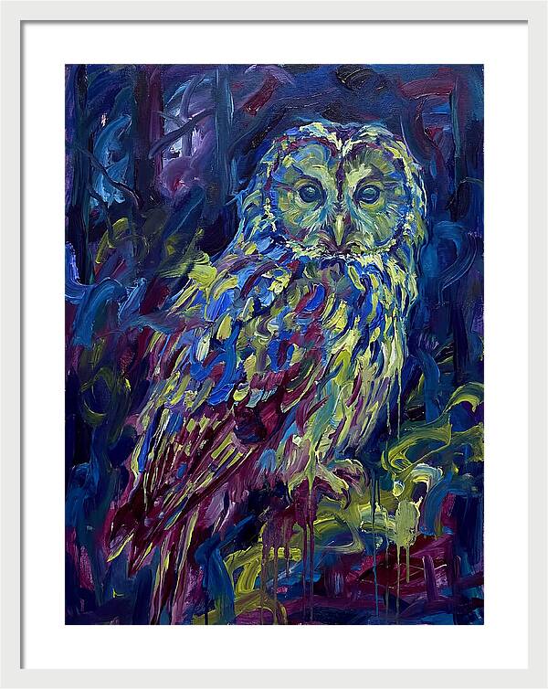 Ural Owl In Expressionist Style