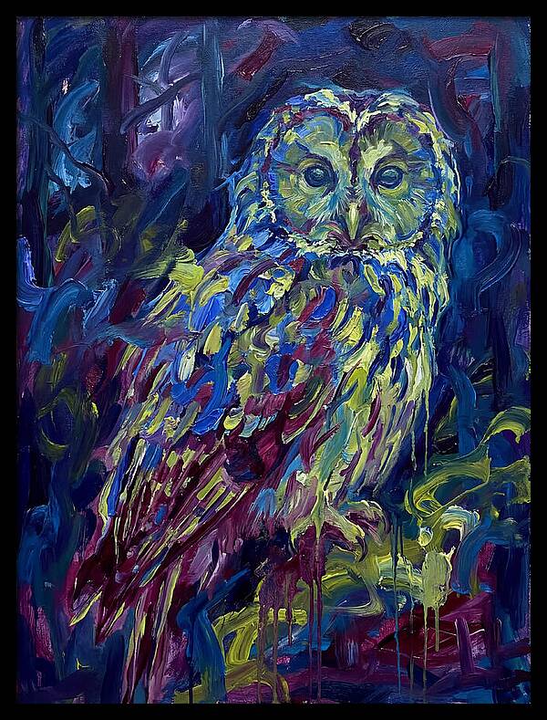 Ural Owl In Expressionist Style