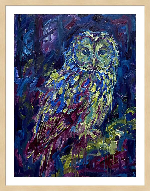 Ural Owl In Expressionist Style