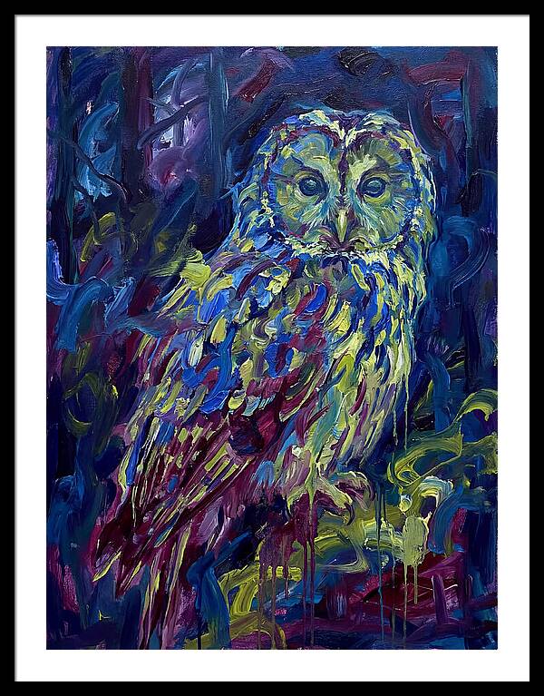 Ural Owl In Expressionist Style