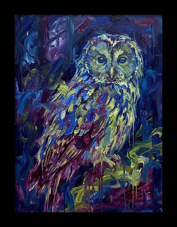 Ural Owl In Expressionist Style