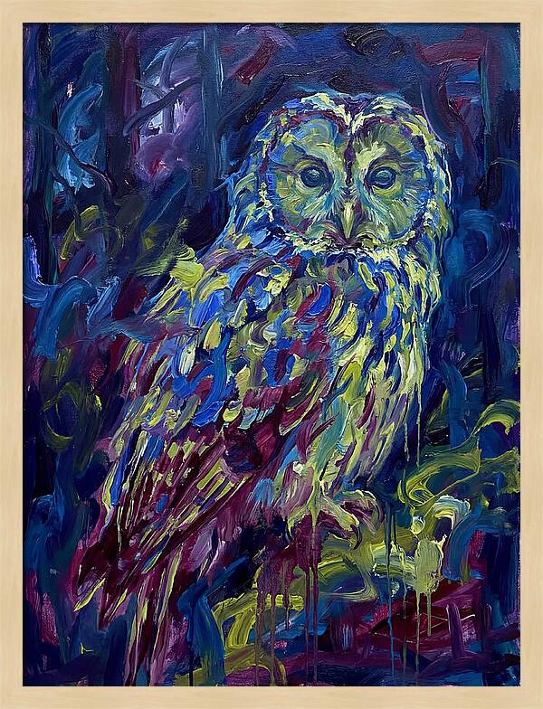 Ural Owl In Expressionist Style