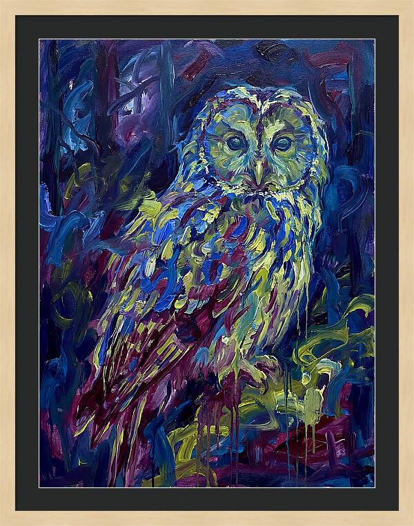 Ural Owl In Expressionist Style