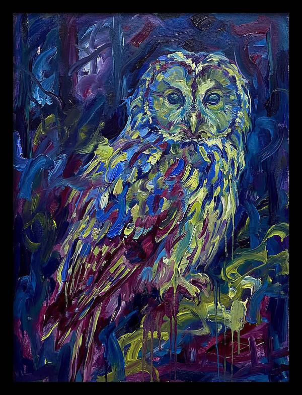 Ural Owl In Expressionist Style