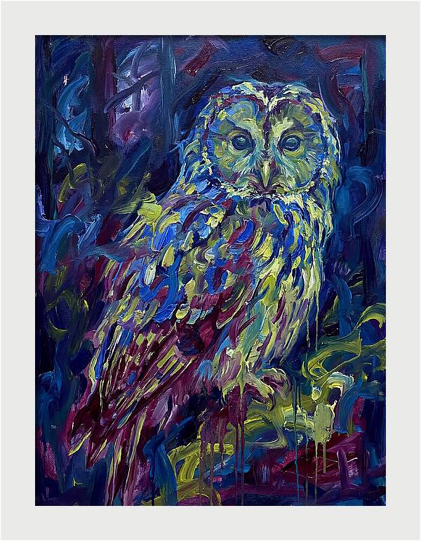 Ural Owl In Expressionist Style
