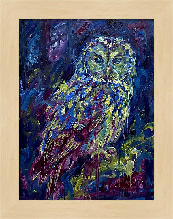 Ural Owl In Expressionist Style