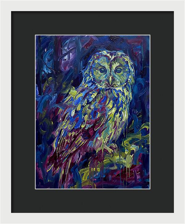 Ural Owl In Expressionist Style