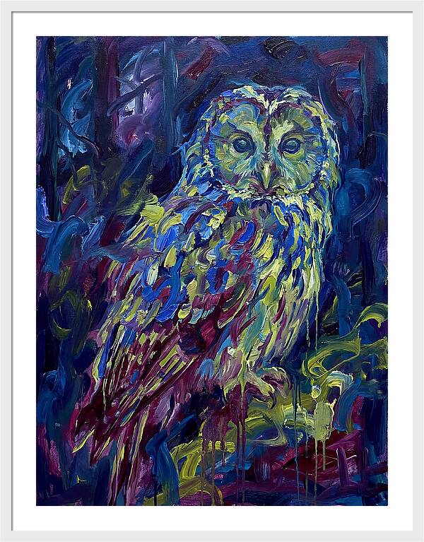 Ural Owl In Expressionist Style