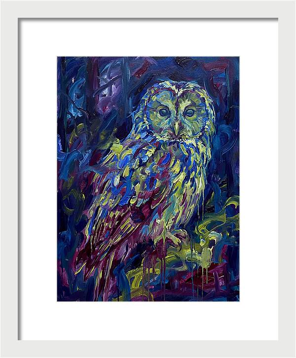 Ural Owl In Expressionist Style