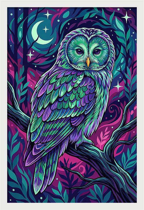Ural Owl In Vibrant Colors