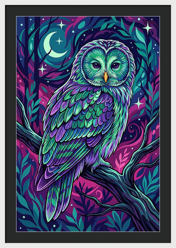 Ural Owl In Vibrant Colors
