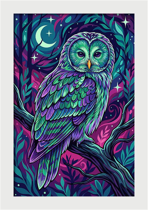 Ural Owl In Vibrant Colors