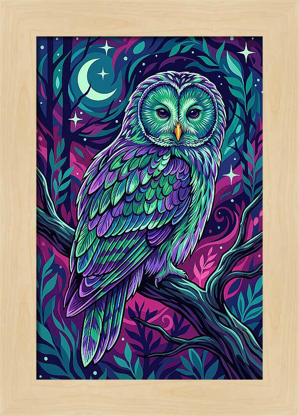 Ural Owl In Vibrant Colors