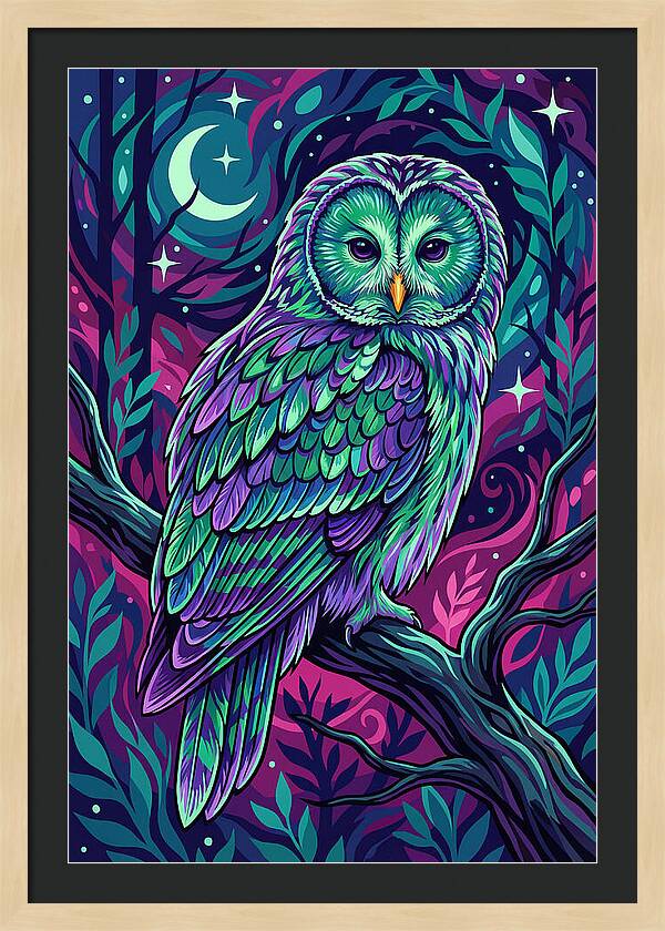 Ural Owl In Vibrant Colors