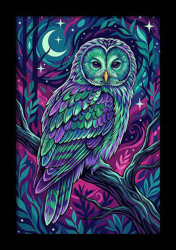 Ural Owl In Vibrant Colors
