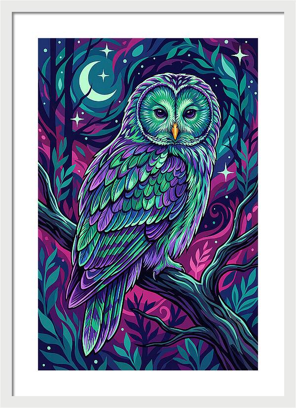 Ural Owl In Vibrant Colors