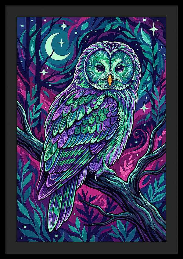 Ural Owl In Vibrant Colors