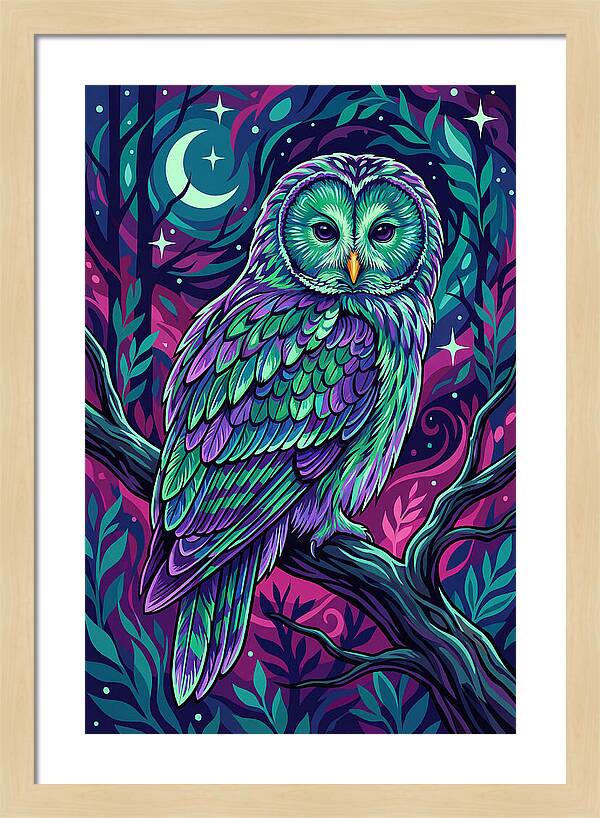 Ural Owl In Vibrant Colors